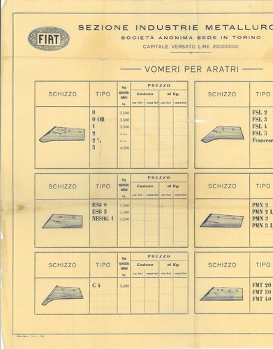Fiat torino vomeri per - vomeri,